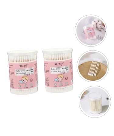 Organic Cotton Baby Swabs - Beavorty 2 Boxes - 7.3X0.4X0.4CM - White - Household Cleaning Tool for Baby and Home - Buy Online on GoSupps.com