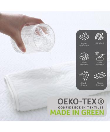 White Microfiber Washcloths 4 Pack Set - Highly Absorbent & Quick Dry Towels for Bathroom, Spa, Gym - Premium Quality Daily Use Washcloths - Buy Online on GoSupps.com