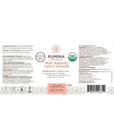 Lactation Supplement: MILK APLENTY - Boost Your Milk Supply Naturally! Certified Organic Breastfeeding Supplement to Increase Breast Milk Supply. Fenugreek Free All Natural Non-GMO Vegan. Made in Canada (59ml / 2oz) 59 ml (Pack of 1) - Buy Online on GoSupps.com