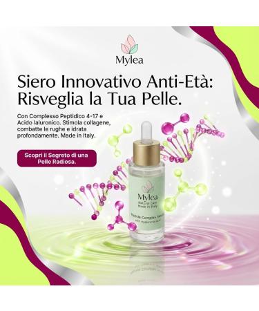  Mylea Natual Care Peptide Complex Serum Made in Italy with Hyaluronic Acid Tetrapeptide-21 Lactobionic Acid Anti-Aging Moisturizing Firming for Face Neck and Neckline - Buy Online on GoSupps.com
