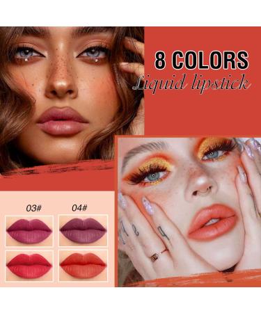 8 Colors Liquid Matte Lipstick Set for Dark Skin Women - Long Lasting 24 Hour Matte Lipstick - Pack of 8 - Buy Online on GoSupps.com