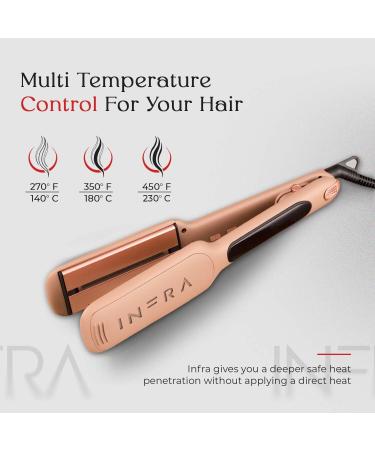 INFRA Premium 2 Inch Ceramic Tourmaline Ionic Flat Iron - Best Hair Straightener for Straight Wavy & Curly Hair - International Shipping Available - Buy Online on GoSupps.com