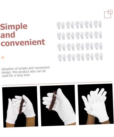 Healeved 80 Pairs White Cotton Gloves Washable Cotton Gloves Labor Gloves Viking Hair Accessories Cotton Gloves for Dry Hands Cotton Sleep Gloves Key Hider Outdoor Warm Jewelry Wen Wan Miss - Buy Online on GoSupps.com