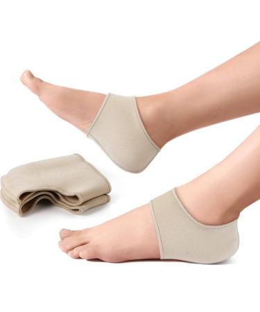 Heel Protector  Breathable Soft Plush Cloth Heel Cups Cracked Heels Socks Heel Cushion Sleeve Protective Heel Pads for Pressure Sores  Achilles Tendonitis  Plantar Fasciitis  Skin Color  1 Pair