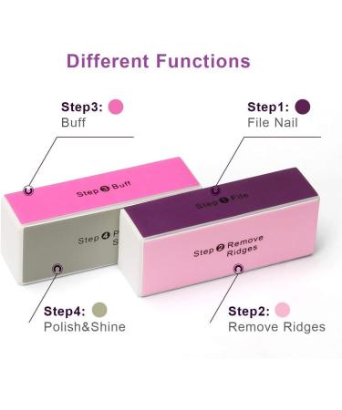 AHIER 10 pcs Colorful 4-Way Nail Buffer | Nail Art Shiner & Polisher Kit - Buy Online on GoSupps.com