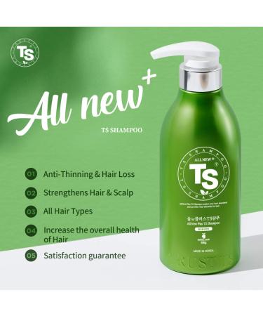 Plus TS Shampoo with Biotin - 16.9 Fl Oz | Anti-Hair Loss Therapy Shampoo | Korea Hair Care Solution for Damaged Hair in Men & Women - Buy Online on GoSupps.com