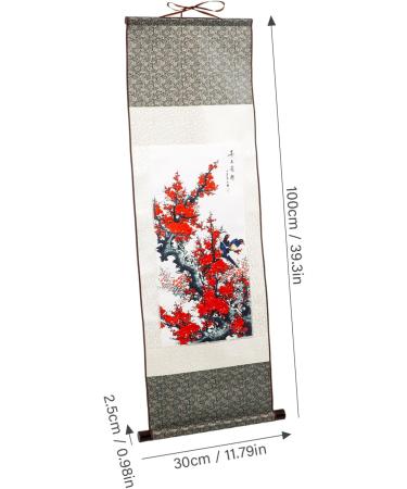 Cabilock Silk Chinese Painting Home Decor Chinese Wall Hanging Scroll Wall Art Wooden Office Household China - Buy Online on GoSupps.com