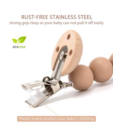 BPA-Free Silicone Pacifier Clip Holder for Baby - 2 Pack (White+Black) - Buy Online on GoSupps.com