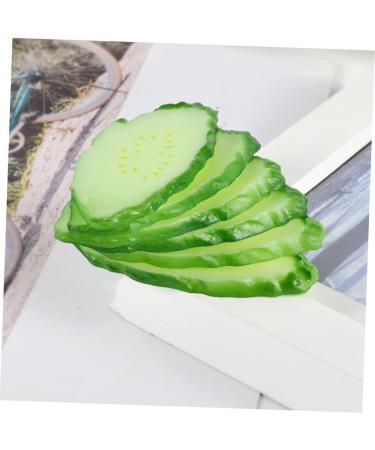 Abaodam 5pcs Simulation Cucumber Slice Photo Ornament Showcase Prop Simulation Cucumber Models Food Toy - Buy Online on GoSupps.com