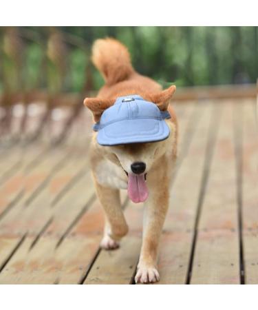 Adjustable Sun Protection Dog Cap with Ears | Summer Outdoor Baseball Hat for Small & Medium Dogs (Size M Blue) - Buy Online on GoSupps.com