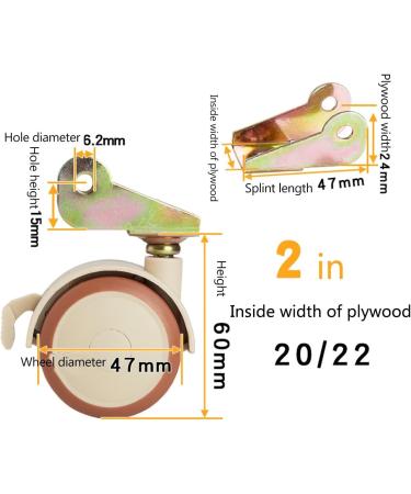 Threaded Shaft Swivel Castors Ball Castors Set of 4 2" Locking Swivel Casters No Floor Marks Silent Swivel Castor for Furniture Ottoman Wheelchair Coffee Table(20mm) - Buy Online on GoSupps.com