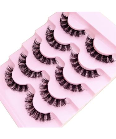 NACGUO Eyelashes Russian Strip Lashes 100% Handmade Wispy D Curly Fluffy Soft Fake Eye Lashes False Eyelashes for Make Up 5 Pairs L1 - Buy Online on GoSupps.com