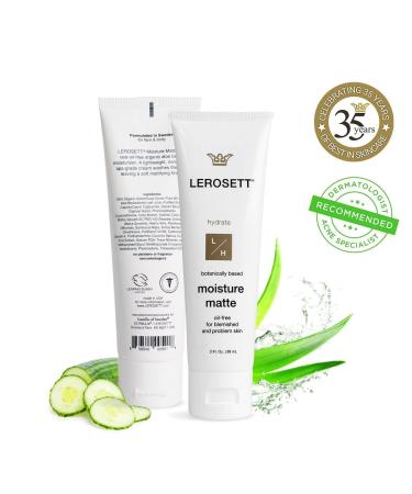LEROSETT Oil-Free Moisturizer for Oily & Sensitive Skin Lightweight Matte Hydration Vegan Moisturizer Aloe-Based with Vit-B5 + 7 Soothing Herbals Non-comedogenic Fragrance Free - 3 oz 3 Fl Oz (Pack of 1) - Buy Online on GoSupps.com