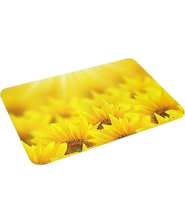 VANANI Yellow Sunflowers Non-Slip Rugs Easy To Clean Suitable For Front Door Garage Door Back Door Bedroom And Kitchen.40x60cm White One Size - Buy Online on GoSupps.com