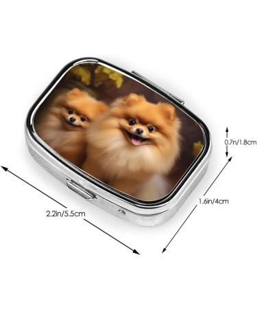 Yellow Pomeranian Pill Case - Cute 2 Compartment Travel Organizer for Pocket & Purse | Perfect Gift - Buy Online on GoSupps.com