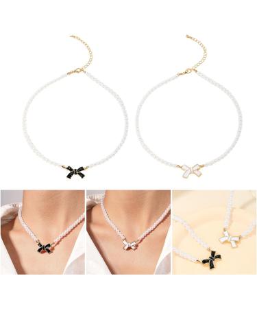 Southjieling Elegant Loop Trailer Necklace - Exquisite Jewelry with Art Beads Black Collarbone Chain for Women - Buy Online on GoSupps.com