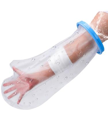 Allhercom Waterproof Arm Cast Cover for Shower - Reusable Adult Wide Half Arm Protector Cover Cast SleeveSoft Comfortable Watertight Seal Keep Wounds Dry Bath Bandage Broken Hand Wrist Finger Arm Wound Cover Arm-blue