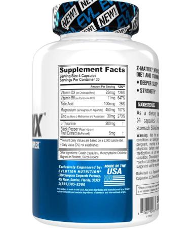 Evlution Nutrition Z Matrix - Nighttime Recovery & Sleep Support (30 Servings) - Buy Online on GoSupps.com