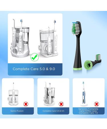 Waterpik Complete Care 5.0/9.0 Replacement Toothbrush Heads with Covers - Black (4 Count) | Pack of 1 - Buy Online on GoSupps.com