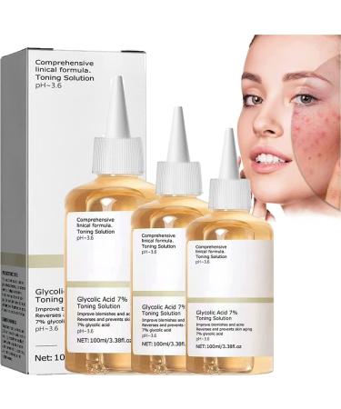 Glycolic Acid 7% Toning Resurfacing Solution -Glycolic Acid 7% Toning Resurfacing Solution for Blemishes and Acne Anti-Aging Freckle Removal Acne Tighten Pores 3bottles - Buy Online on GoSupps.com