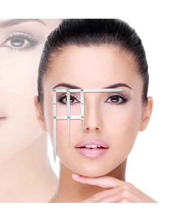 qazaa 2Piece Eyebrow Golden Proportion Caliper Ruler Brow Caliper Measuring Tool Silver - Buy Online on GoSupps.com