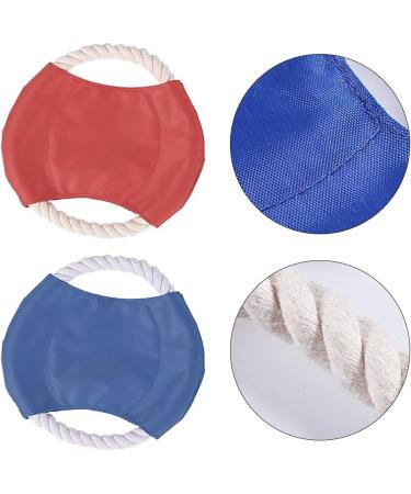2 Pcs Dog Flying Disc Non Toxic Bite Resistant Dog Frisbee Dog Flying Saucer Natural Cotton Rope Pet Flying Saucer for Dog Outdoor Play and Exercise - Buy Online on GoSupps.com