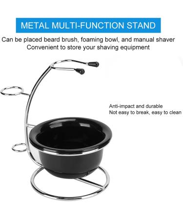 Professional Razor Brush & Shaving Rack Set - Metal Stand Holder with Foaming Soap Shell for Beard Care - Buy Online on GoSupps.com