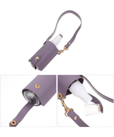Oatipho Leather PU Lotion Bottle - 12.5x3.8cm Empty Cosmetic Spray Container for Travel & Makeup | Violet Color - Buy Online on GoSupps.com