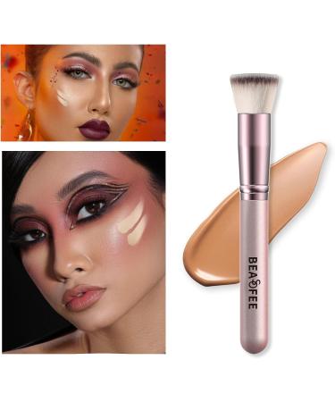 Rose Gold Kabuki Flat Top Foundation Brush for Flawless Makeup Application | Premium Quality for Liquid, Powder, and Cream Blending - Buy Online on GoSupps.com