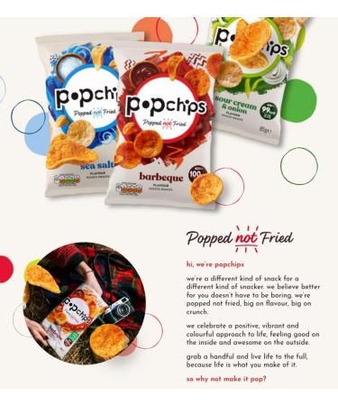 popchips - Barbeque Crisps 23g (Pack of 24) - Popped not fried No artificial flavours or colours Suitable for vegans Hot & Spicy 1 count (Pack of 24) - Buy Online on GoSupps.com