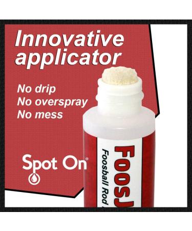 Spot On FoosJuice 100% Silicone Foosball Rod Lubricant with Dauber Top Applicator - The Clean and Easy to Use Lube - Buy Online on GoSupps.com