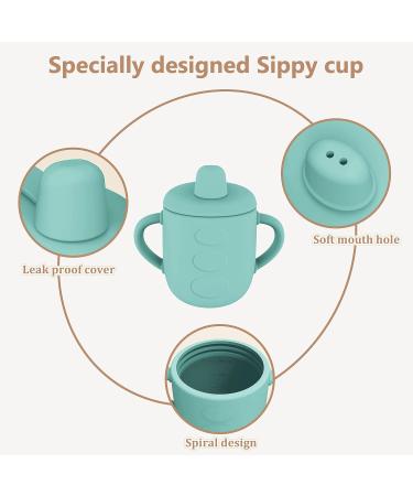 ADOCHAM Silicone Sippy Cup for Baby 6 months+ | Food Grade Toddler Training Cup | Spill Proof Straw Cup BPA-Free | 5oz (Green) - Buy Online on GoSupps.com
