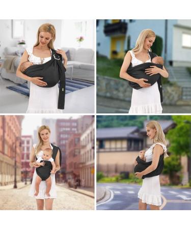Baby Carrier Sling for Newborns & Toddlers | Ergonomic 4-in-1 Design | Breathable & Adjustable Wrap | Front & Back Carry | Hug Strap (Black) - Buy Online on GoSupps.com