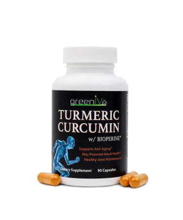 Greenive Turmeric Curcumin with BioPerine 90 Capsules with Curcumin 46X Higher Absorption and Exclusively on Amazon - Buy Online on GoSupps.com