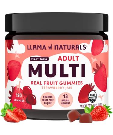 Whole Fruit Gummy Vitamins for Adults No Added Sugar Vegan Multivitamin Gummies Plant Based Multivitamin for Women Whole Foods Multivitamin for Men Organic Vitamins Chewable 120 Gummies Strawberry - Buy Online on GoSupps.com