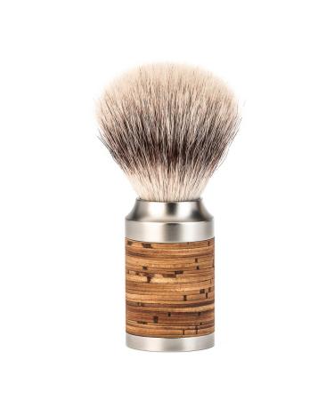 M HLE ROCCA shaving brush - silvertip badger - handle made of stainless steel and birch bark - Buy Online on GoSupps.com