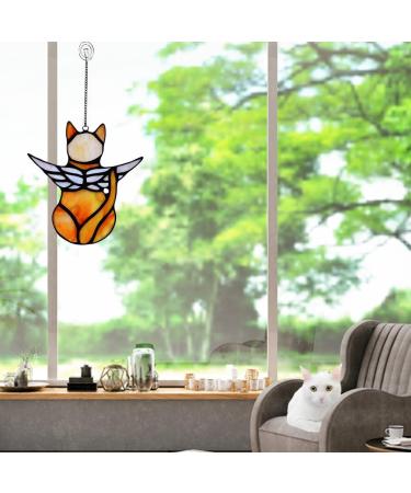 Lam-lord Angel Cat Memorial Ornaments Cat Decor Suncatcher Window Hanging Pet Memorial Statue for Cat Lovers Cat Themed Gifts Ornaments(Orange) - Buy Online on GoSupps.com