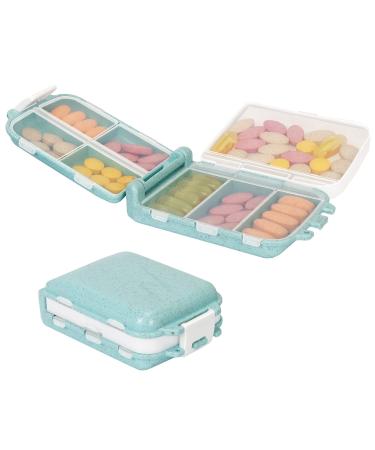 2pcs Portable Pill Case Travel Pill Organizer Three Folding Design Daily Pill Organizer Pill Box for Purse Pocket to Hold Vitamins Cod Liver Oil Supplements and Medication Light Blue 2pcs Light Blue