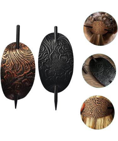 FRCOLOR Womens Hair Clips Hairpin stick ponytail holder barrettes for women bun holder clips for girls clips simple stick Miss Classical leather Hair Stick Pin - Buy Online on GoSupps.com