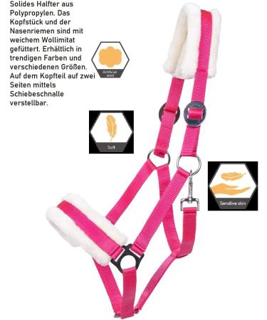 ARBO-INOX Halter Set Starter for Shetty - Faux Fur Halter & Lead Rope in Fuchsia | Best International Shipping - Buy Online on GoSupps.com