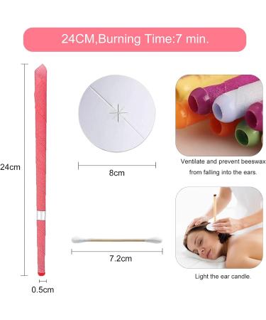 XUSSMM 24 Pcs Ear Candles All Natural Ear Candles Beeswax Candling Cones Non-Toxic Cylinders Fragrance Hollow Cone Candles with 12 Protective Disks and Cotton Swab - Buy Online on GoSupps.com