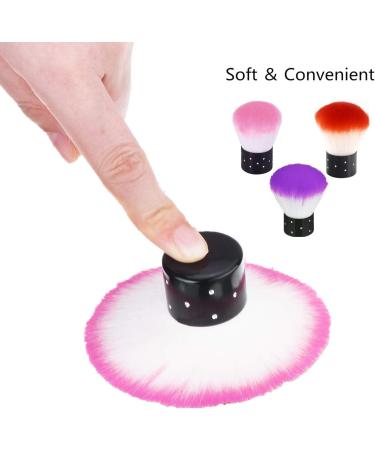 3 Pieces Colorful Nail Brush Set - Practical Nail Art Dust Cleaner for Makeup & UV Gel Application - Buy Online on GoSupps.com