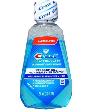 Crest Pro-Health Clean Mint Mouthwash Travel Size (1.2 oz) - Multi-Protection Pack of 12 - International Shipping Available - Buy Online on GoSupps.com