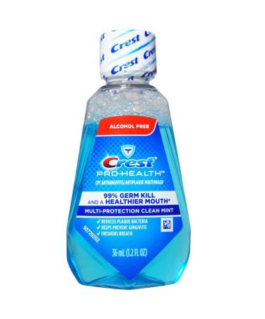 Crest Pro-Health Mouthwash Alcohol Free Multi-Protection Clean Mint 1.2 oz (Pack of 12)