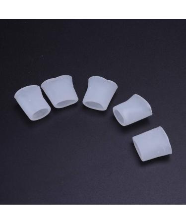COHEALI Toe Separator Gel Tubes - 5 Pairs Silicone Sleeves for Little Toe, White Open Sleeve Corn Seperator - Toe Protectors - Buy Online on GoSupps.com