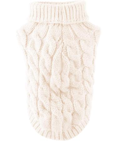 Shop Tower Collar Knitting Sweater for Pets - Winter Warmer for Dogs & Cats in White | Cozy Crochet Coat for Small to Large Pets - Buy Online on GoSupps.com