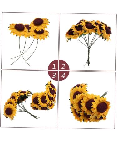 HOMSFOU 2 Packs Sunflower Paper Flower Diy Sunflower Decor Paper Sunflower Ornament Simulation Flower Diy Artificial Sunflower Artificial Flower Flowers Yellow 7X3CM - Buy Online on GoSupps.com