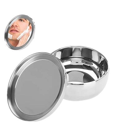 Shaving Soap Bowl Universal Man Stainless Steel Beard Shaving Soap Bowl Stainless Steel Bowl With Lid Suitable for Any Shaving Soap