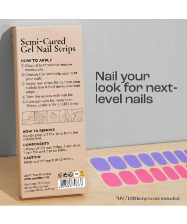 Gya Labs Nail Stickers - 20 Pcs Semi Cured Gel Strips for Long Lasting Nail Art - Classic Mystical Stick on Nails for Women - Buy Online on GoSupps.com