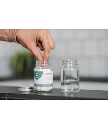 Georganics Natural Bio Mouth Flushing Tablets - Vegan Tooth Cleaning Tablets for Fresh Breath with Soda & Menthol - Fluoride SLS & Animal Testing Free - English Peppermint - 180 Tablets - Buy Online on GoSupps.com